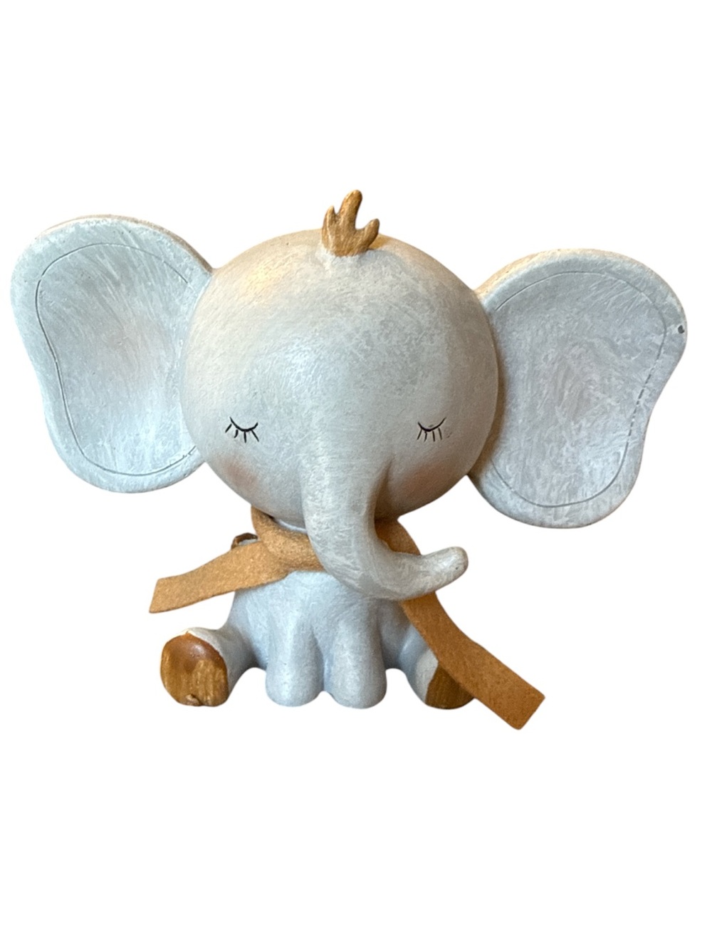 Sleeping Baby Elephant Resin Light Gray sitting Elephant Wall Shelf Decor